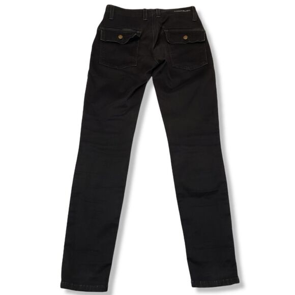 Current Elliott Jeans Size 23 The Combat Stiletto Matte Black Denim Pants Womens - Picture 2 of 7